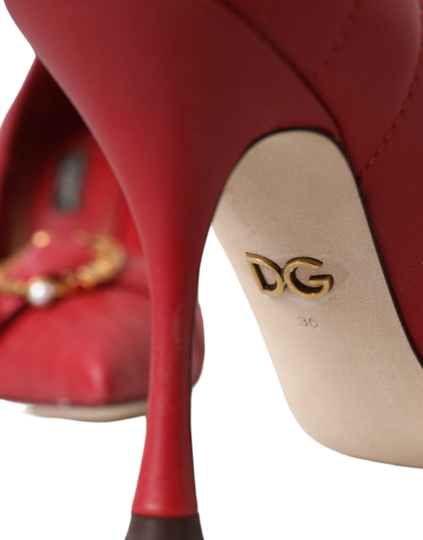 Dolce & Gabbana Red Devotion Leather Heels Pumps Shoes