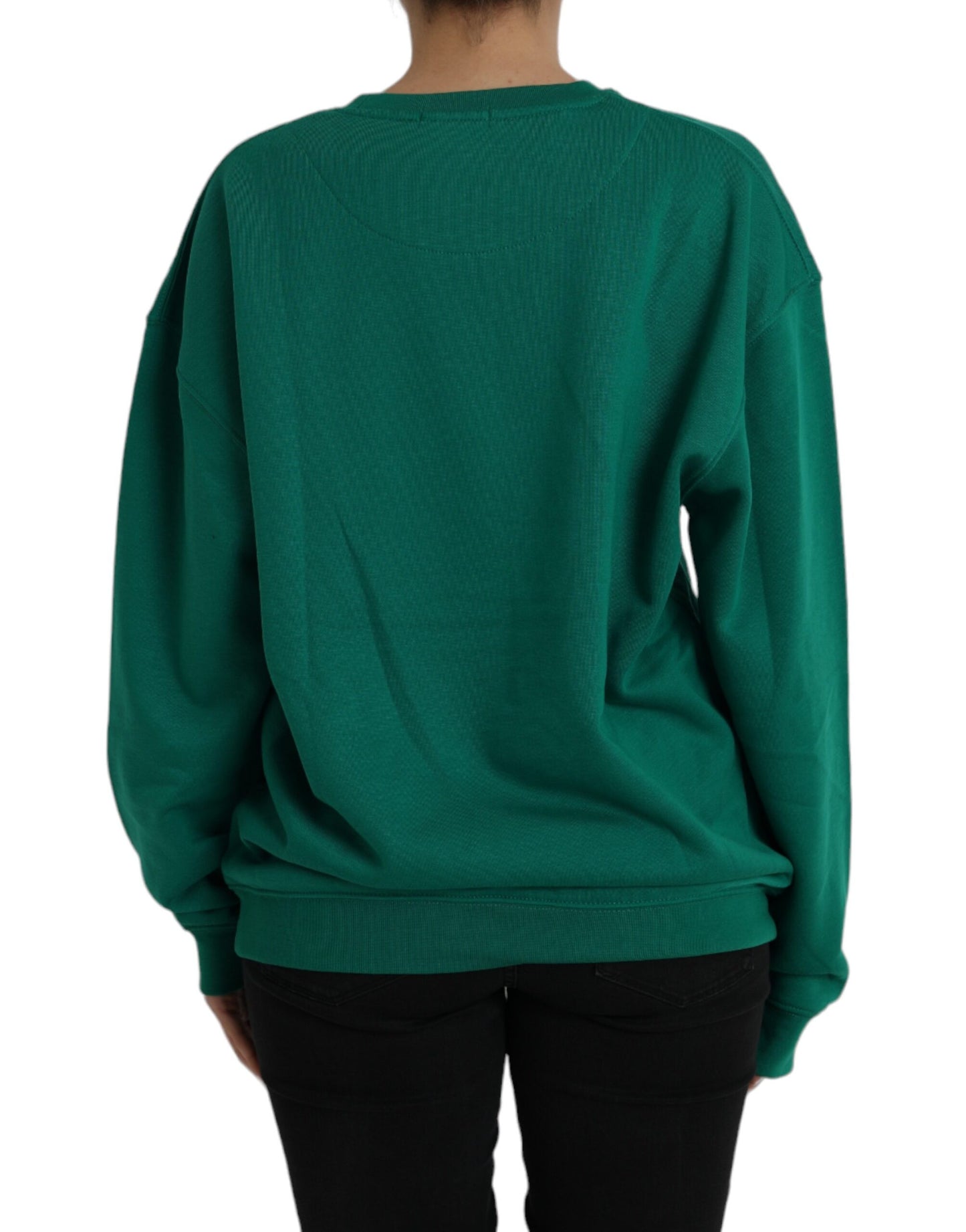 Philippe Model Green Cotton Logo Print Long Sleeves Pullover Sweater