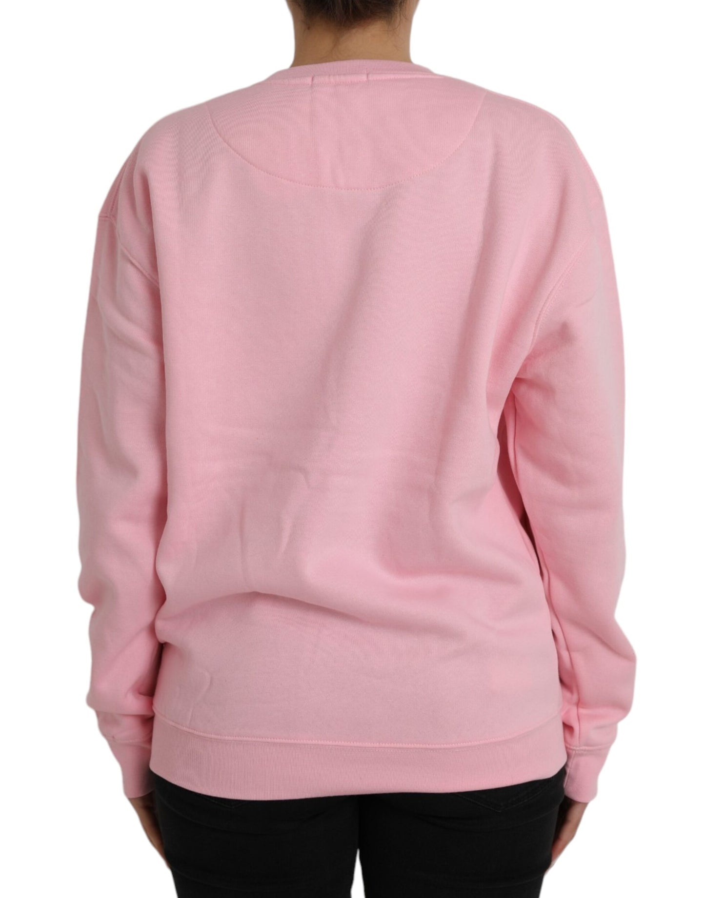 Philippe Model Pink Cotton Logo Print Long Sleeves Pullover Sweater