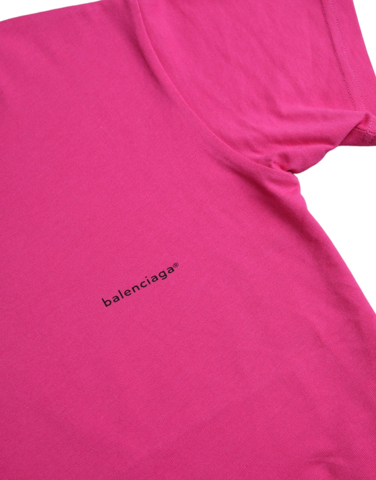 Balenciaga Pink Cotton Crew Neck Short Sleeves Tee T-shirt