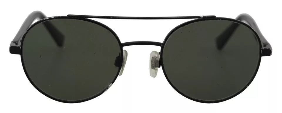 Dolce & Gabbana Matte Black Steel Frame Green Lens DG2245 Sunglasses