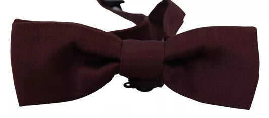 Dolce &amp; Gabbana Bordeaux Silk Adjustable Neck Men Bow Tie