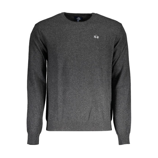 La Martina Gray Wool Men Sweater