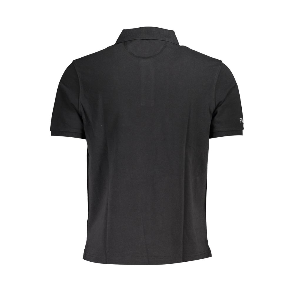 La Martina Black Cotton Men Polo Shirt