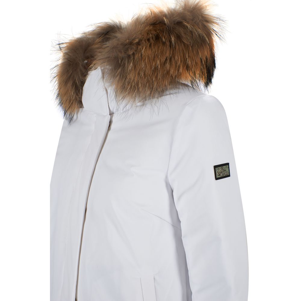 Yes Zee White Nylon Women's Jacket