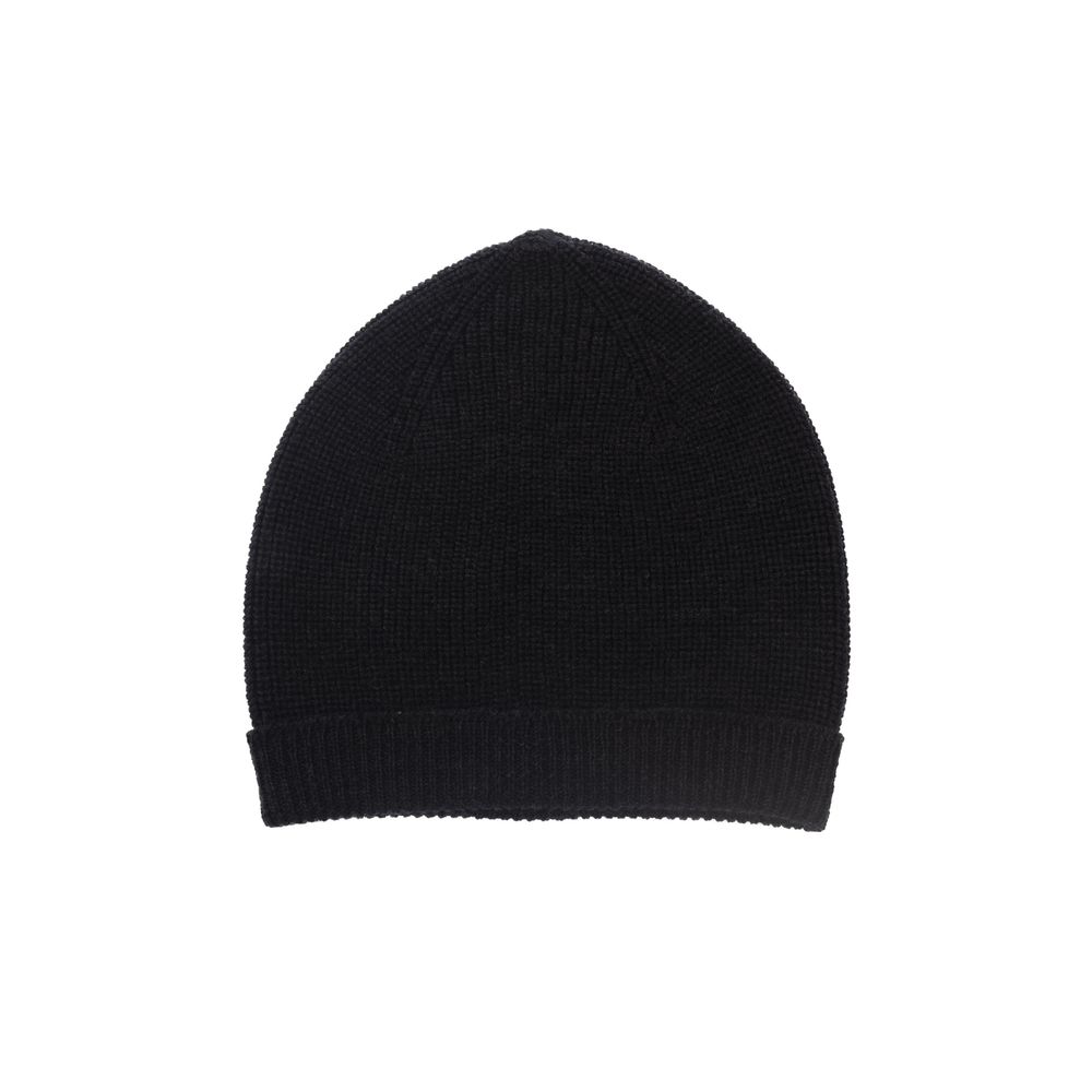 Alpha Studio Black Merino Wool Men's Hat