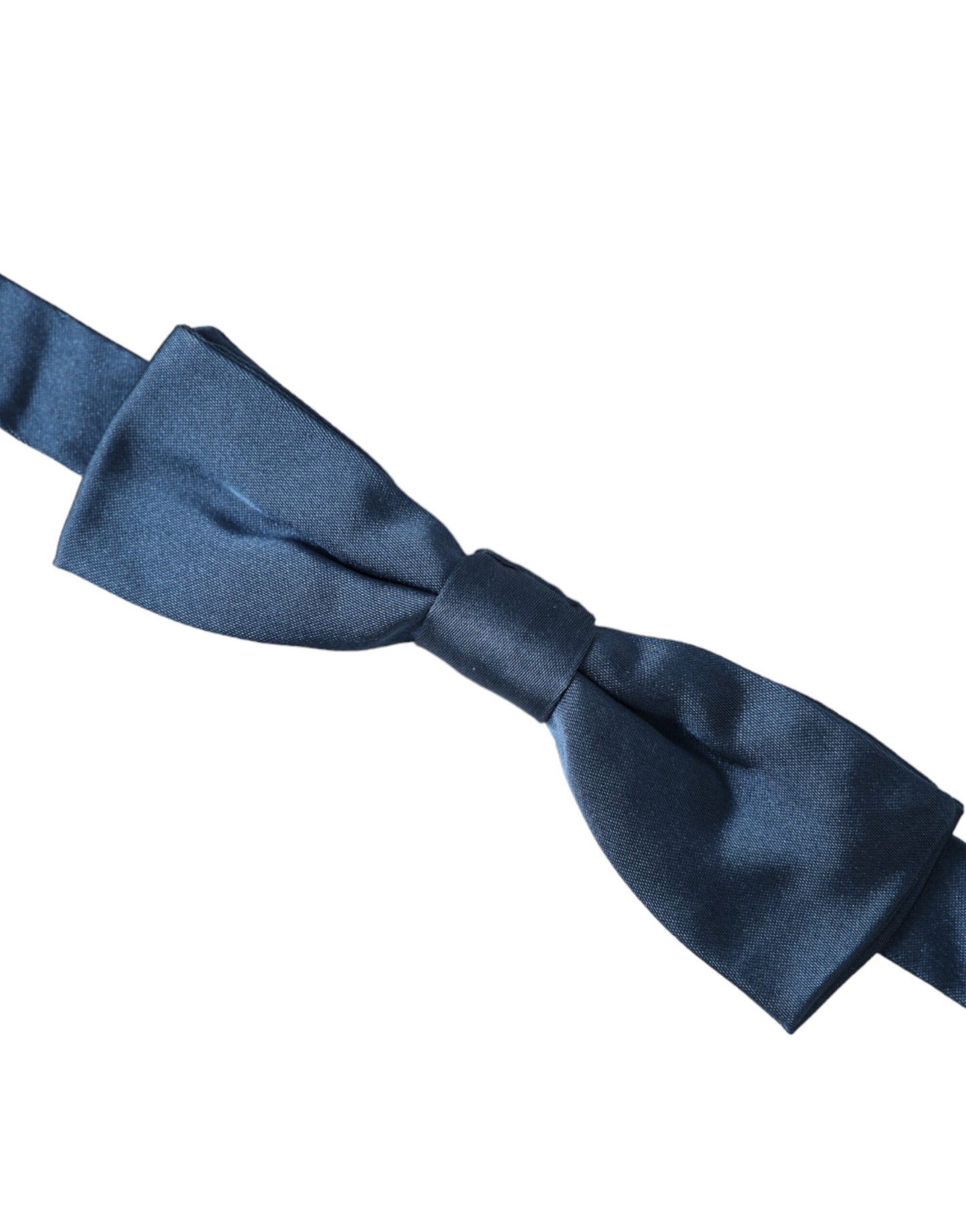 Dolce & Gabbana Blue Satin Silk Adjustable Neck Men Bow Tie