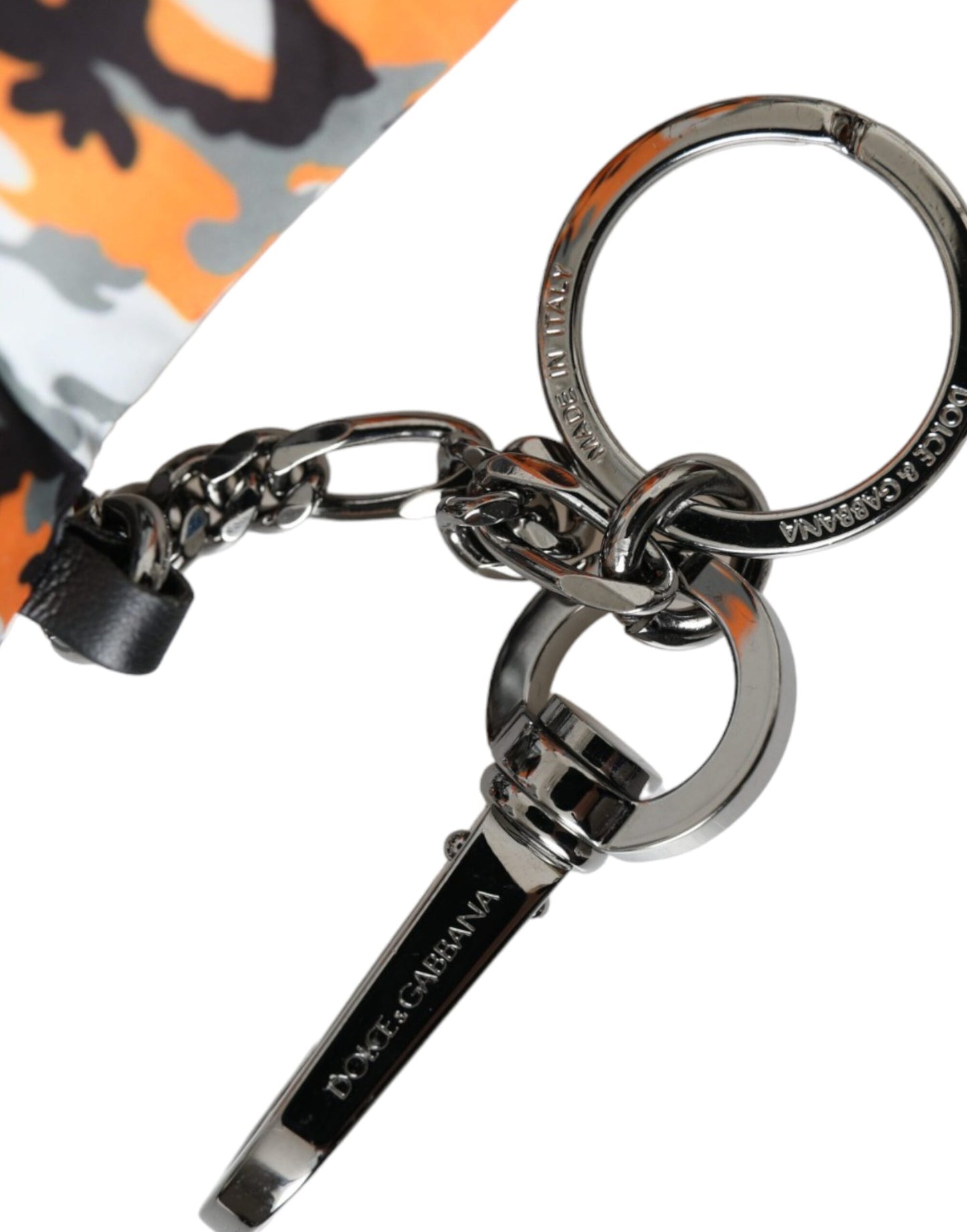 Dolce &amp; Gabbana Multicolor Camouflage Animal Silhouette Keychain Keyring