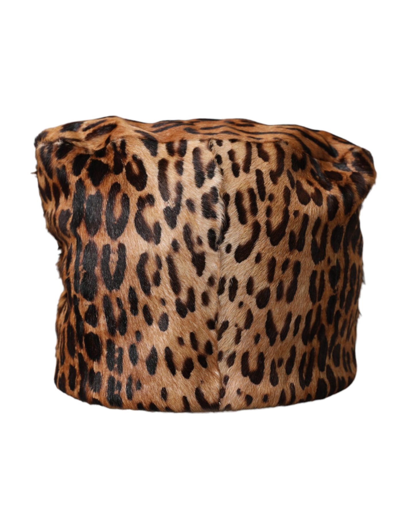 Dolce &amp; Gabbana Brown Leopard Fur Women Bucket Hat