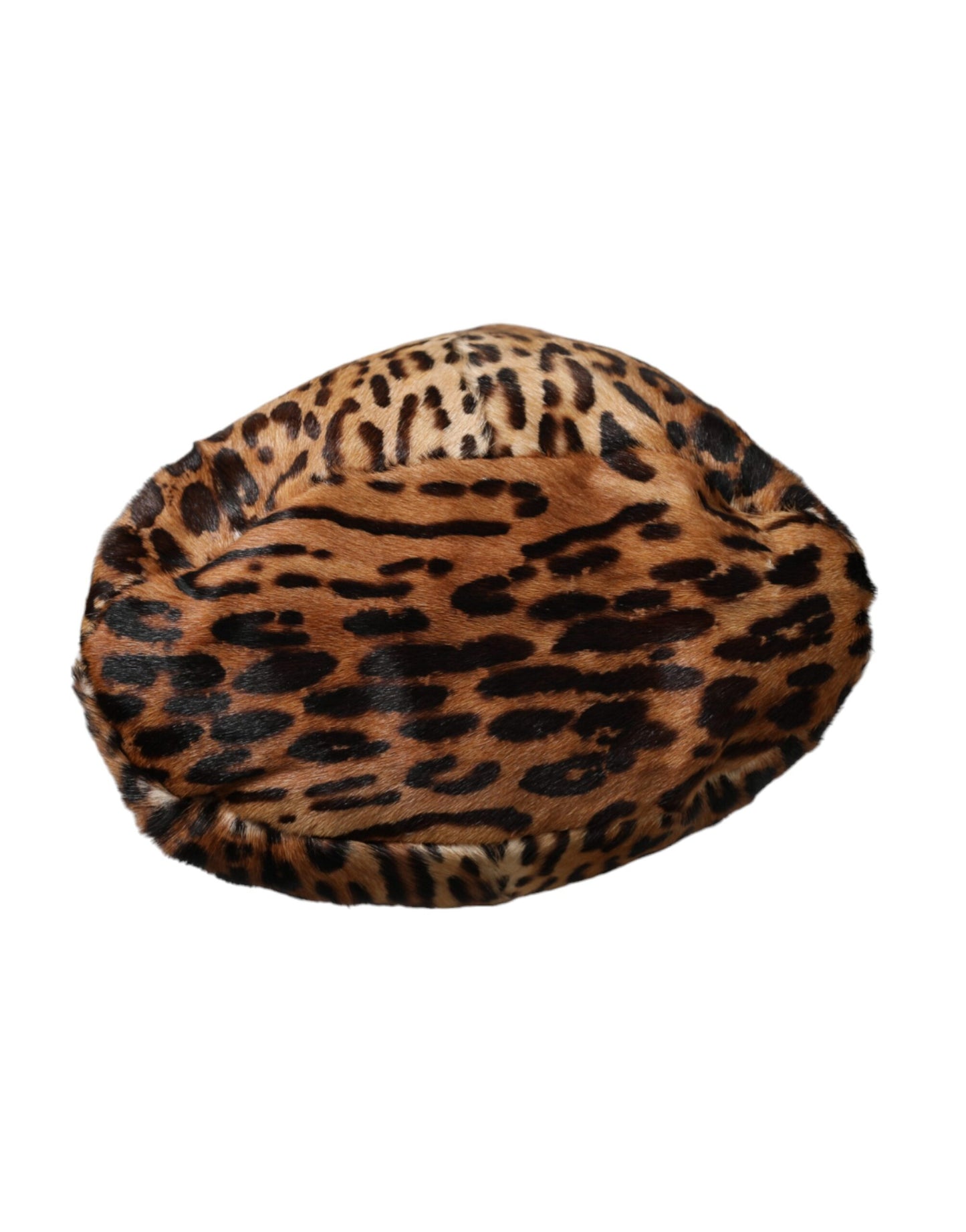 Dolce &amp; Gabbana Brown Leopard Fur Women Bucket Hat