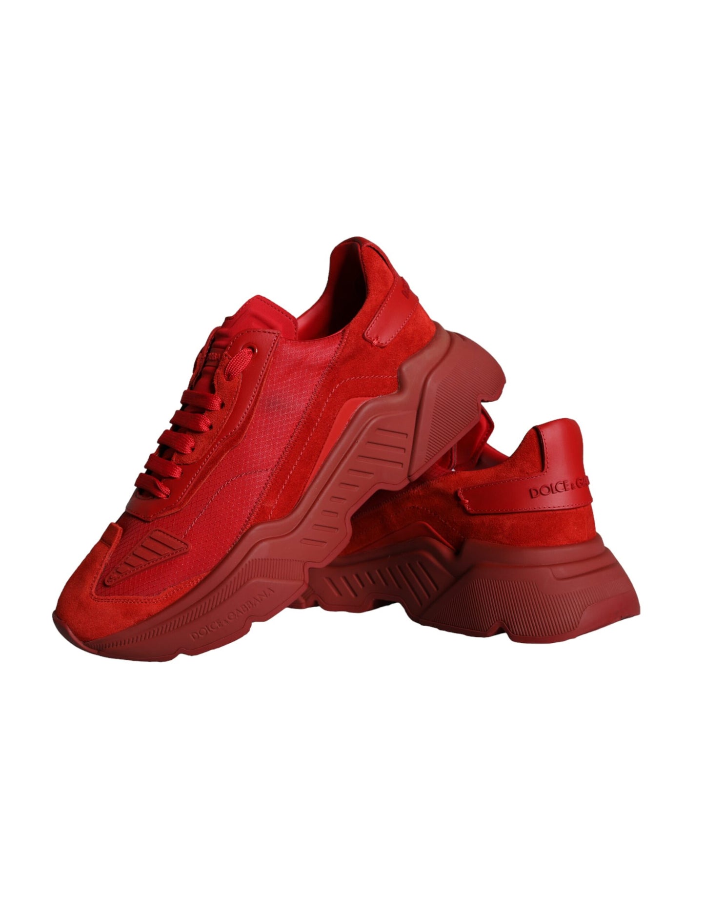 Dolce & Gabbana Red Leather Daymaster Low Top Sneakers Shoes