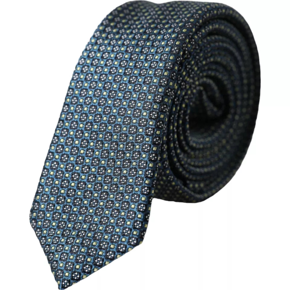 Dolce & Gabbana Green Patterned 100% Silk Adjustable Men Tie