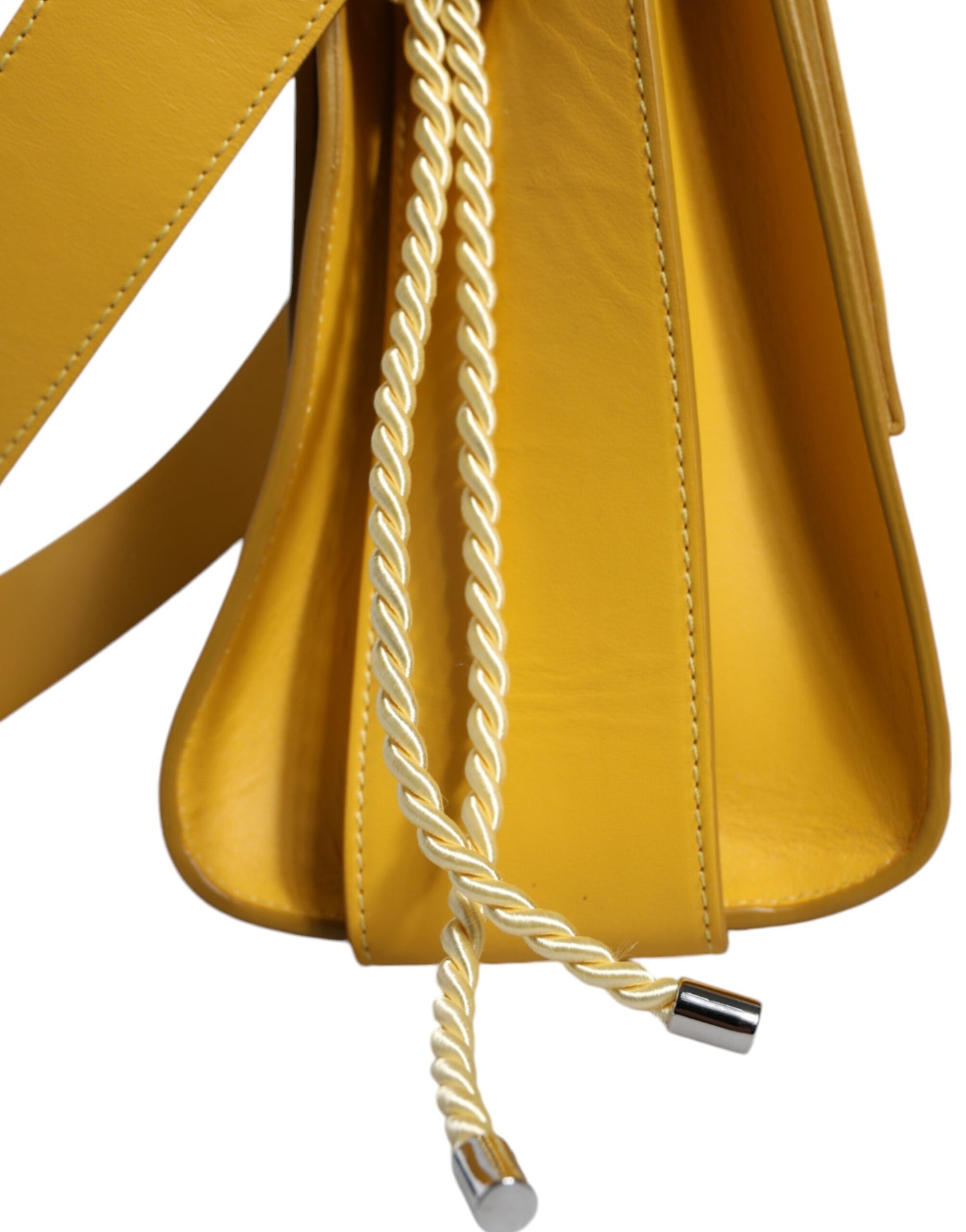 Patrizia Pepe Yellow Leather Shoulder Strap Top Handle Bag