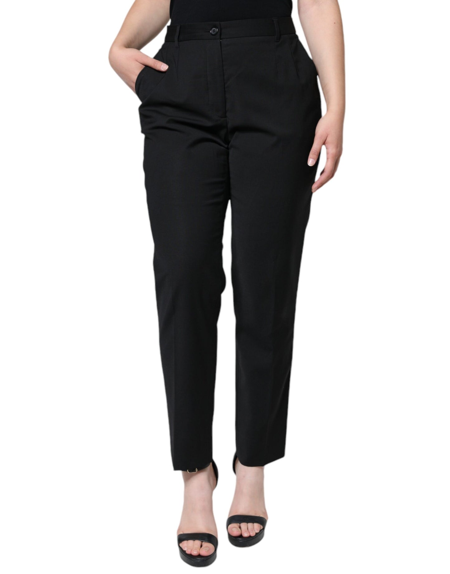 Dolce & Gabbana Black High Waist Tapered Pants