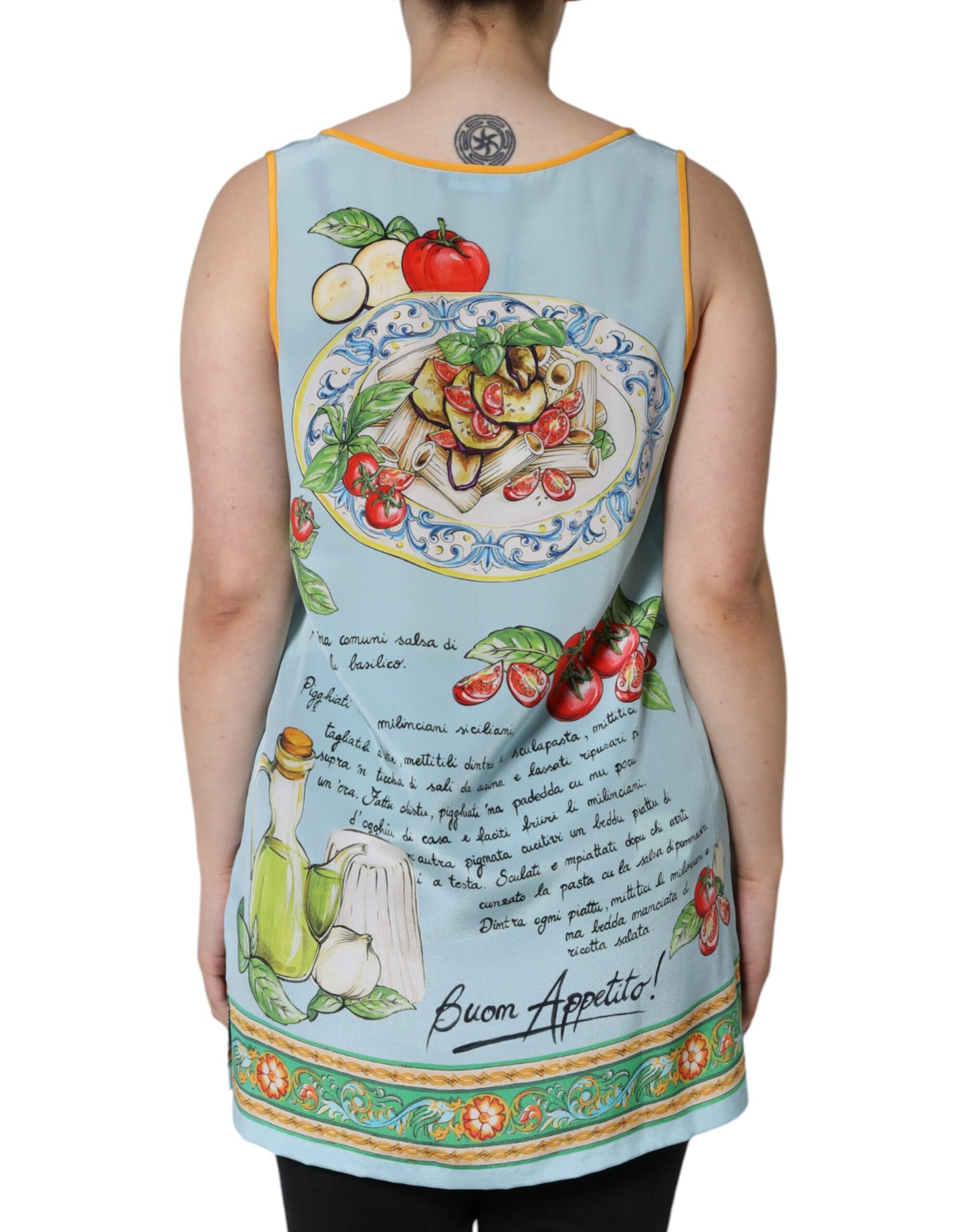 Dolce & Gabbana Multicolor Pasta Alla Norma Print Tank Top