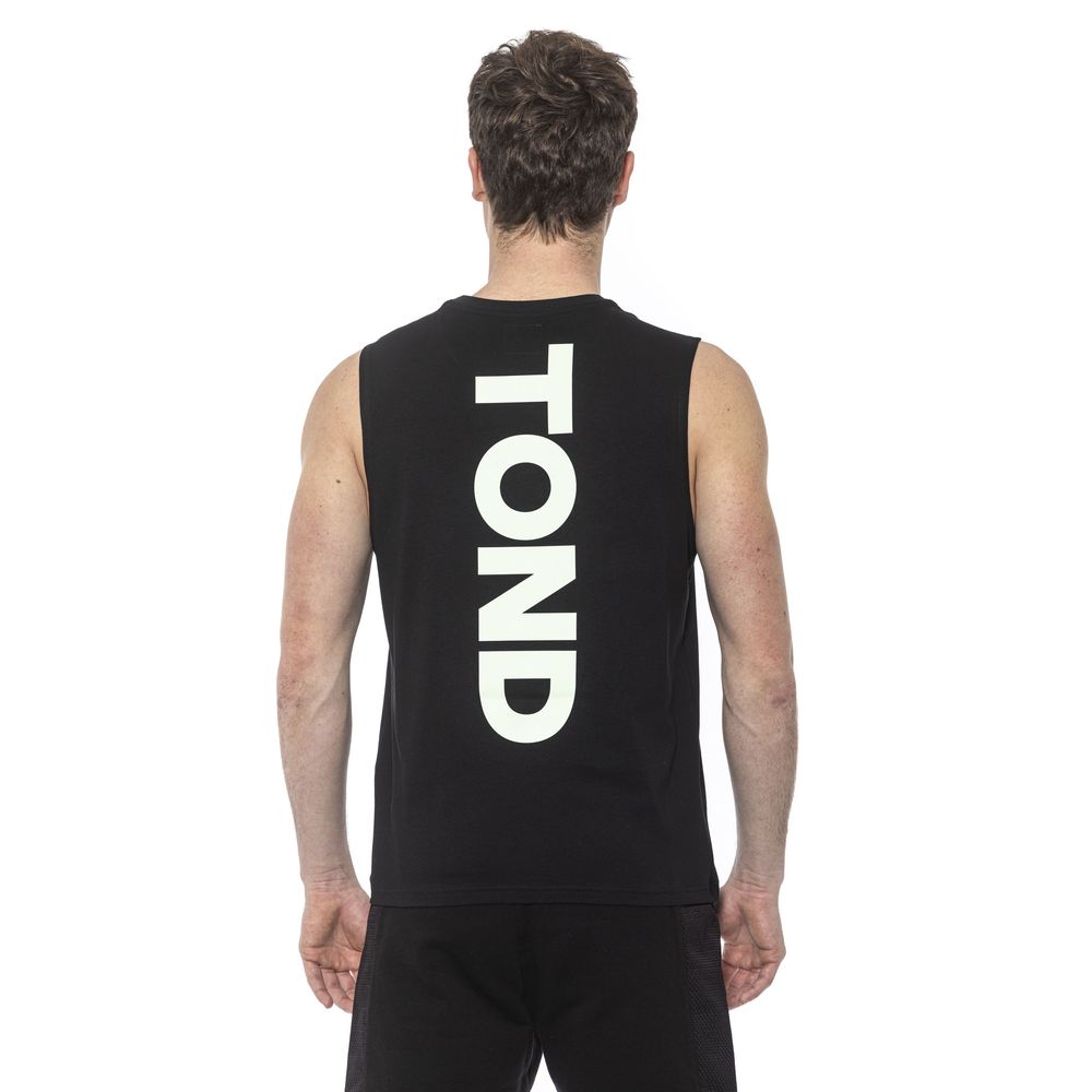 Tond Black Cotton Men Tank Top