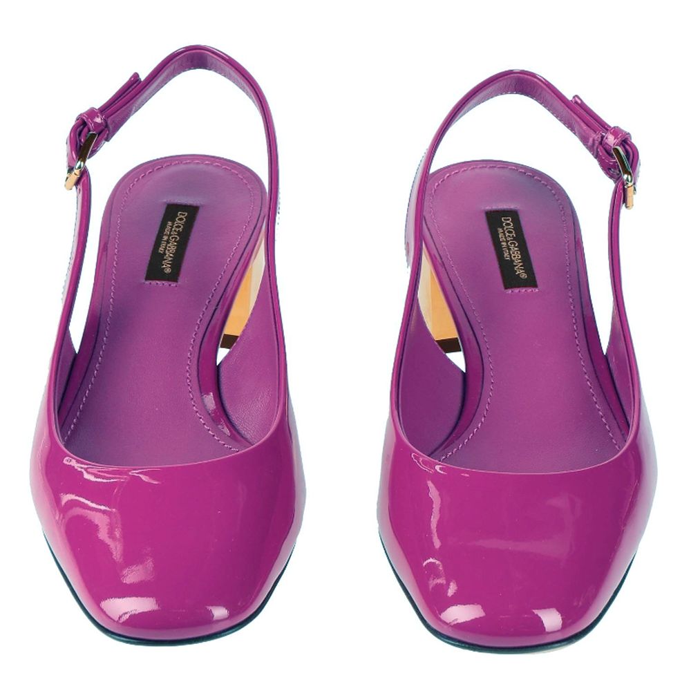 Dolce & Gabbana Purple Leather Di Calfskin Pump