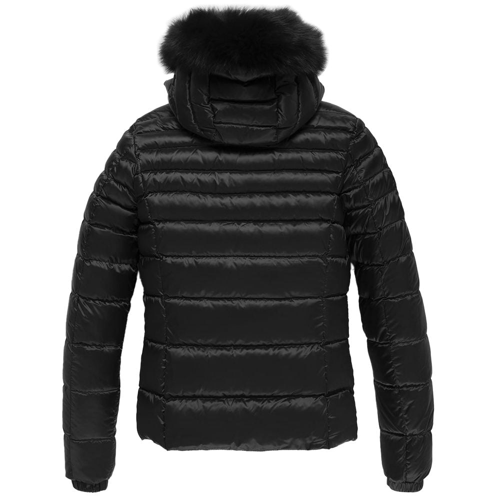 Refrigiwear Black Nylon Women Jacket with Feather Padding