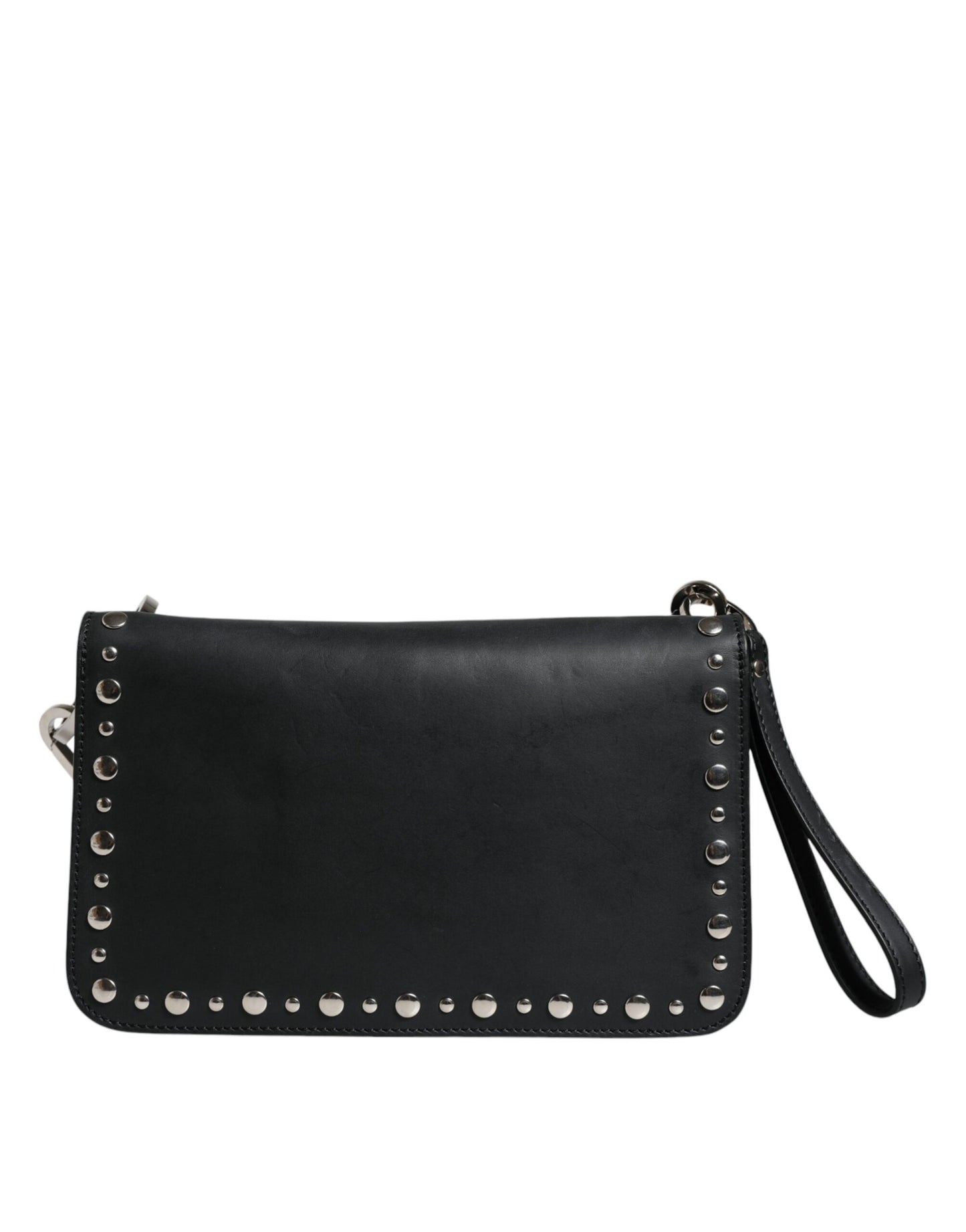 Dolce & Gabbana Black Small Leather Studded Shoulder Crossbody Bag