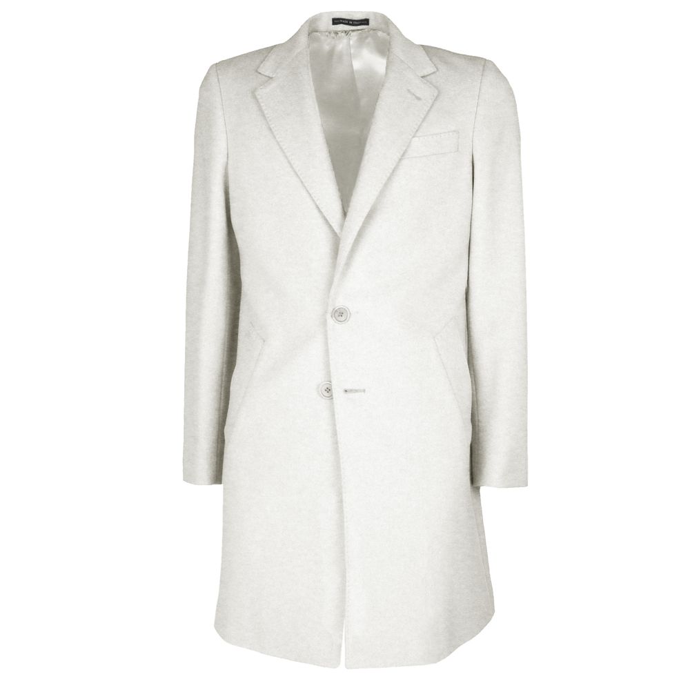 Made in Italy White Wool Vergine Jacket