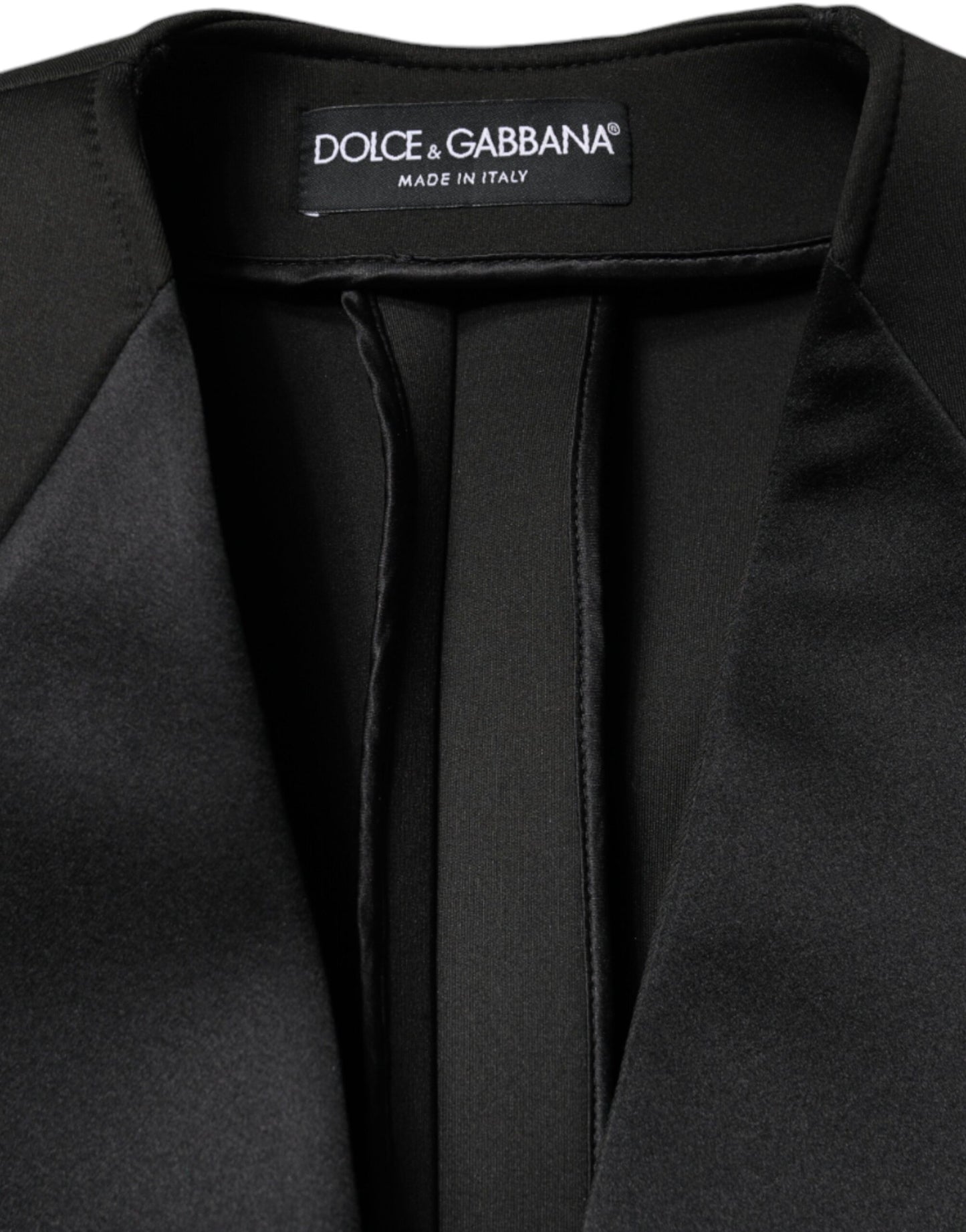 Dolce &amp; Gabbana Black Polyester Double Breasted Coat Jacket