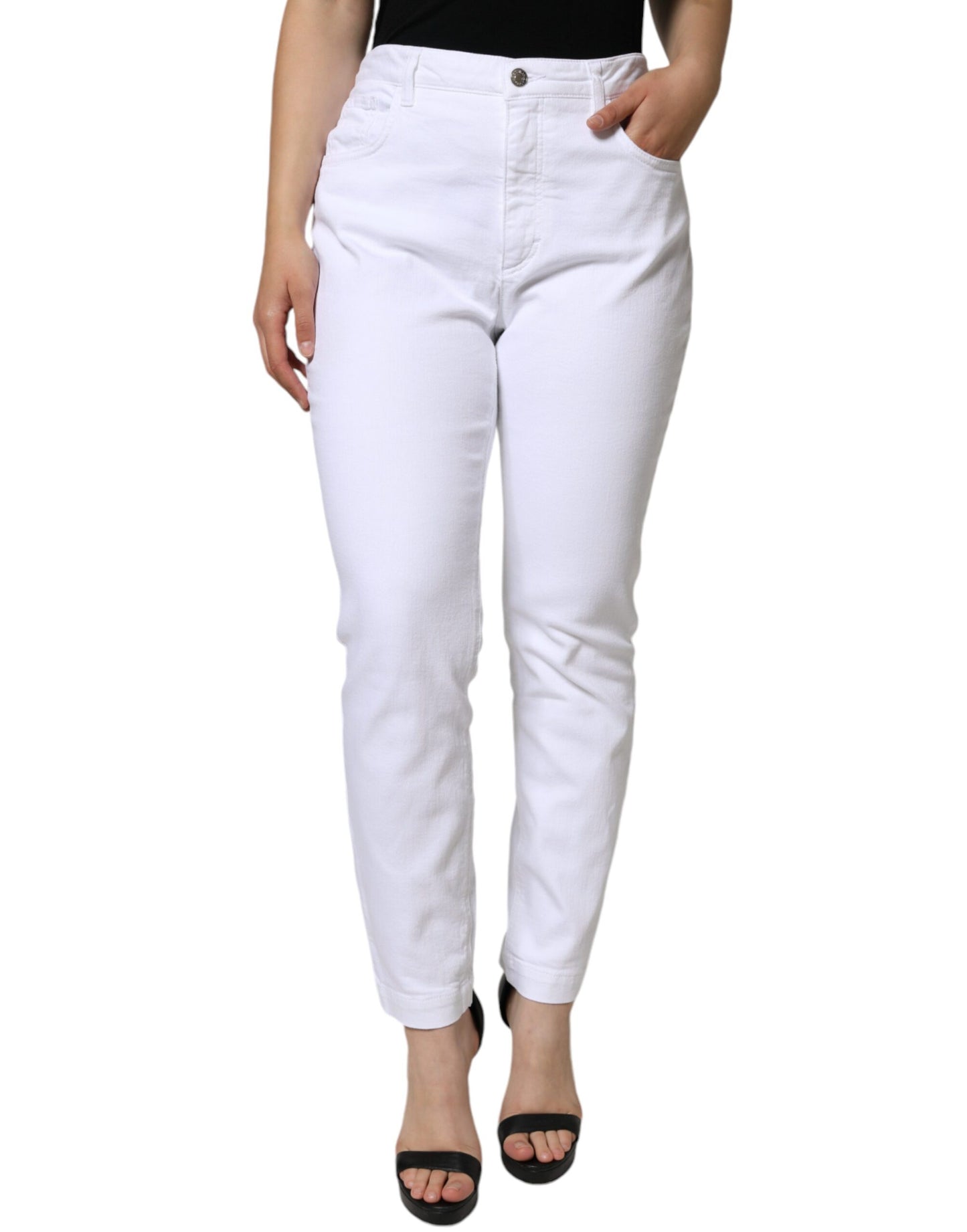 Dolce &amp; Gabbana White Cotton Stretch AUDREY Skinny Jeans