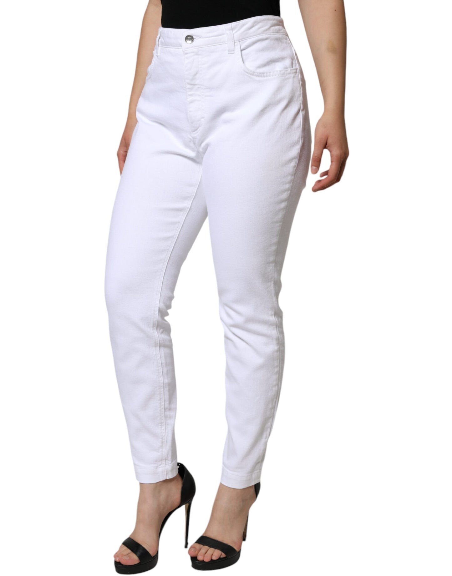 Dolce &amp; Gabbana White Cotton Stretch AUDREY Skinny Jeans