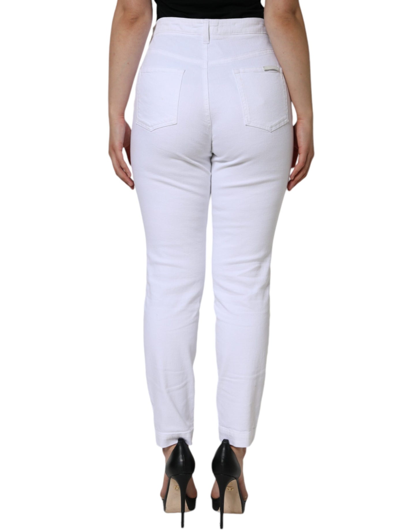 Dolce &amp; Gabbana White Cotton Stretch AUDREY Skinny Jeans