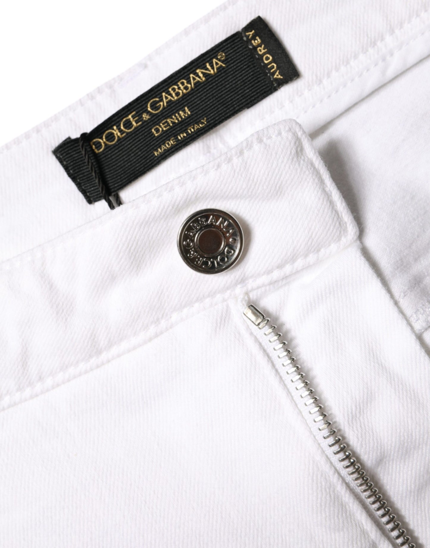 Dolce &amp; Gabbana White Cotton Stretch AUDREY Skinny Jeans