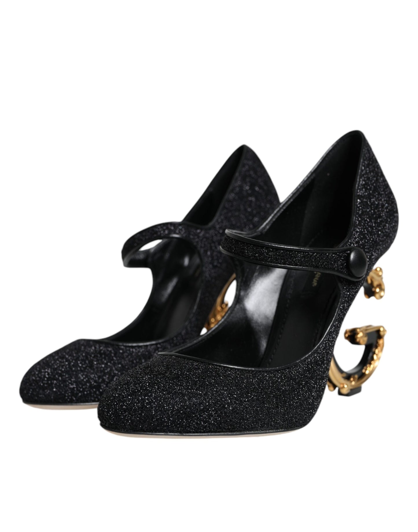 Dolce & Gabbana Black Suede Mary Jane Heel Sandals Shoes