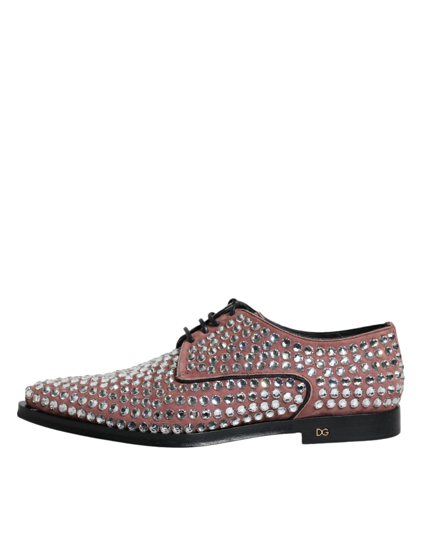 Dolce &amp; Gabbana Brown Rhinestone Embellished Derby Dress Shoes