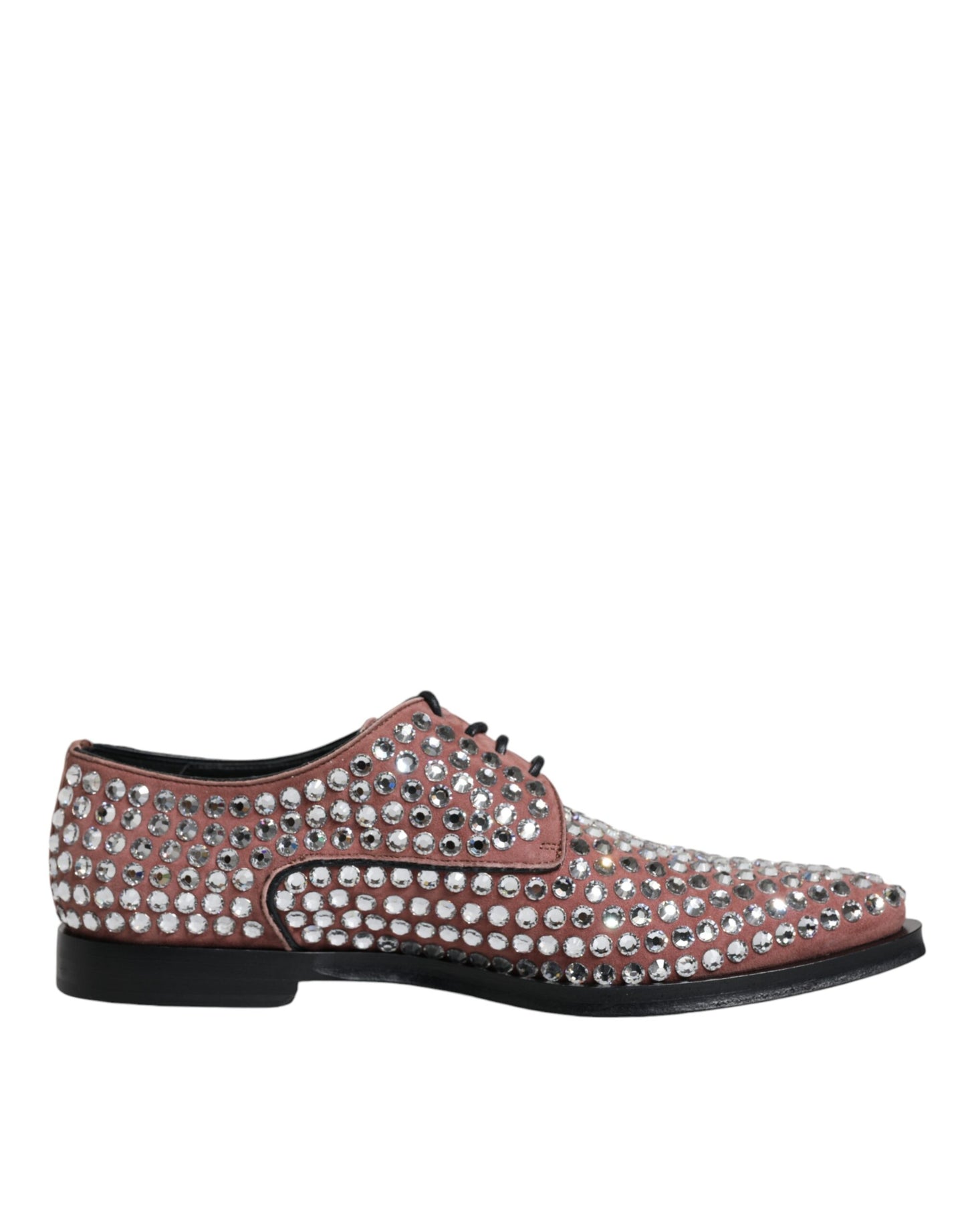 Dolce &amp; Gabbana Brown Rhinestone Embellished Derby Dress Shoes