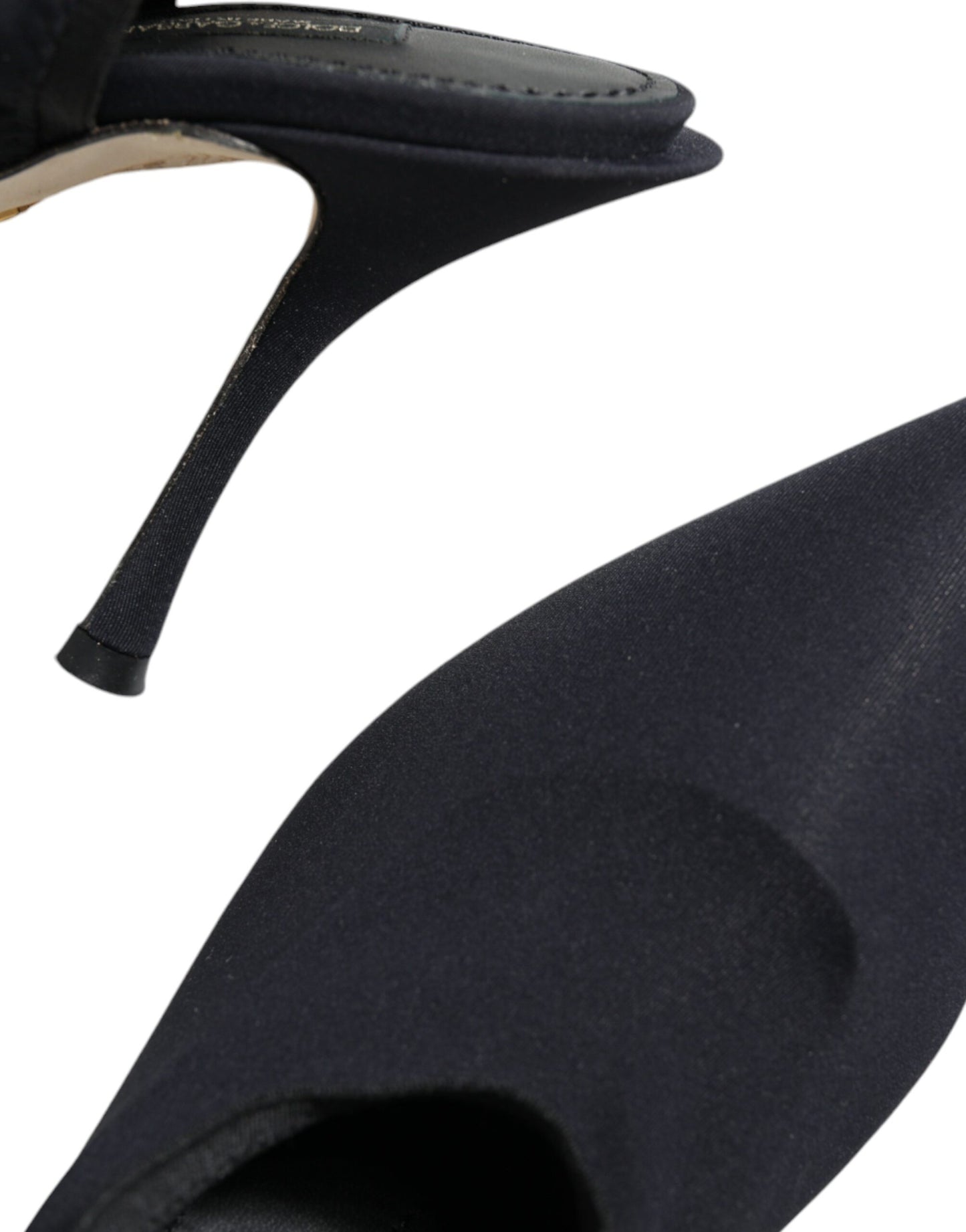 Dolce &amp; Gabbana Black Jersey Stretch Heels Slingback Shoes