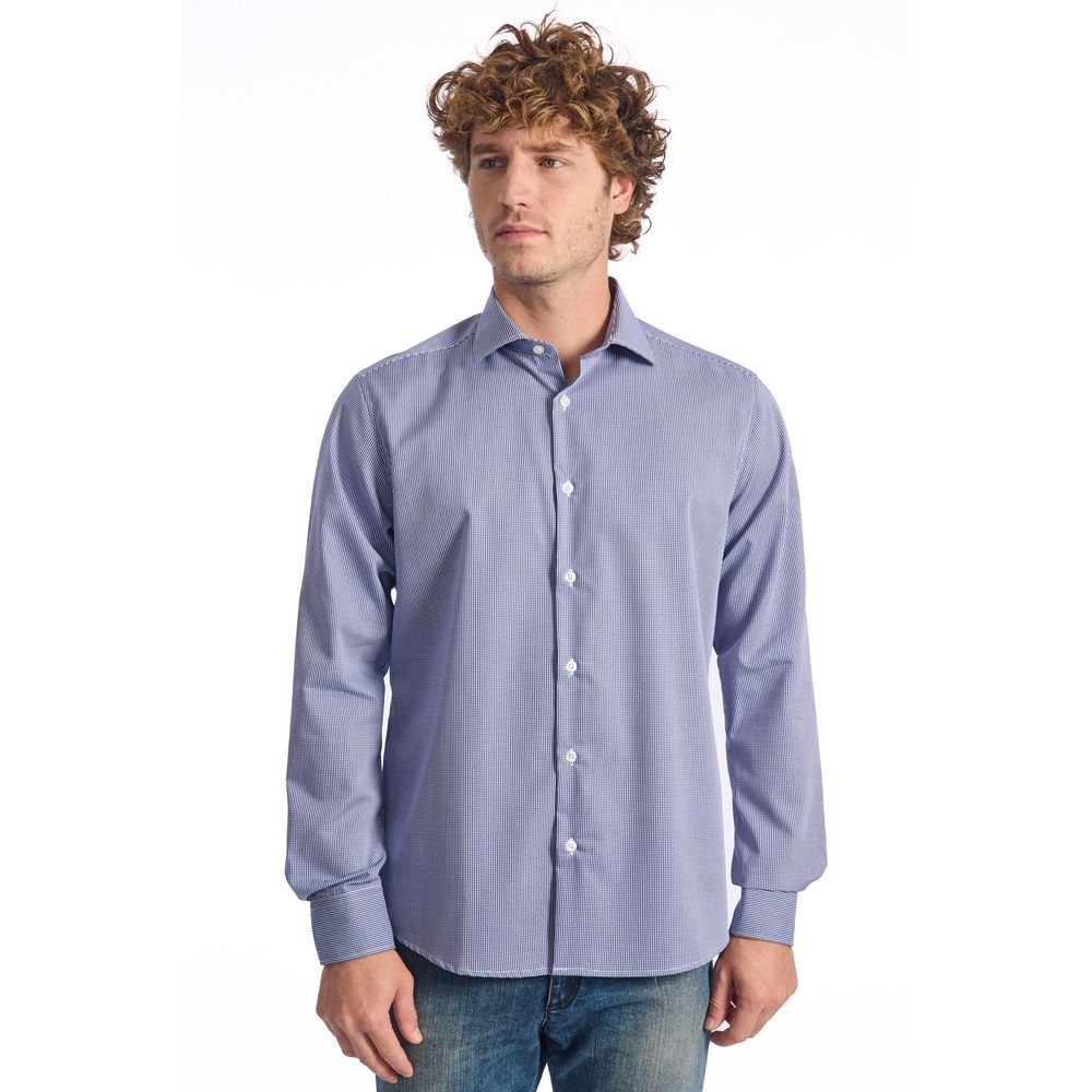 Baldinini Trend Blue Cotton Men Shirt