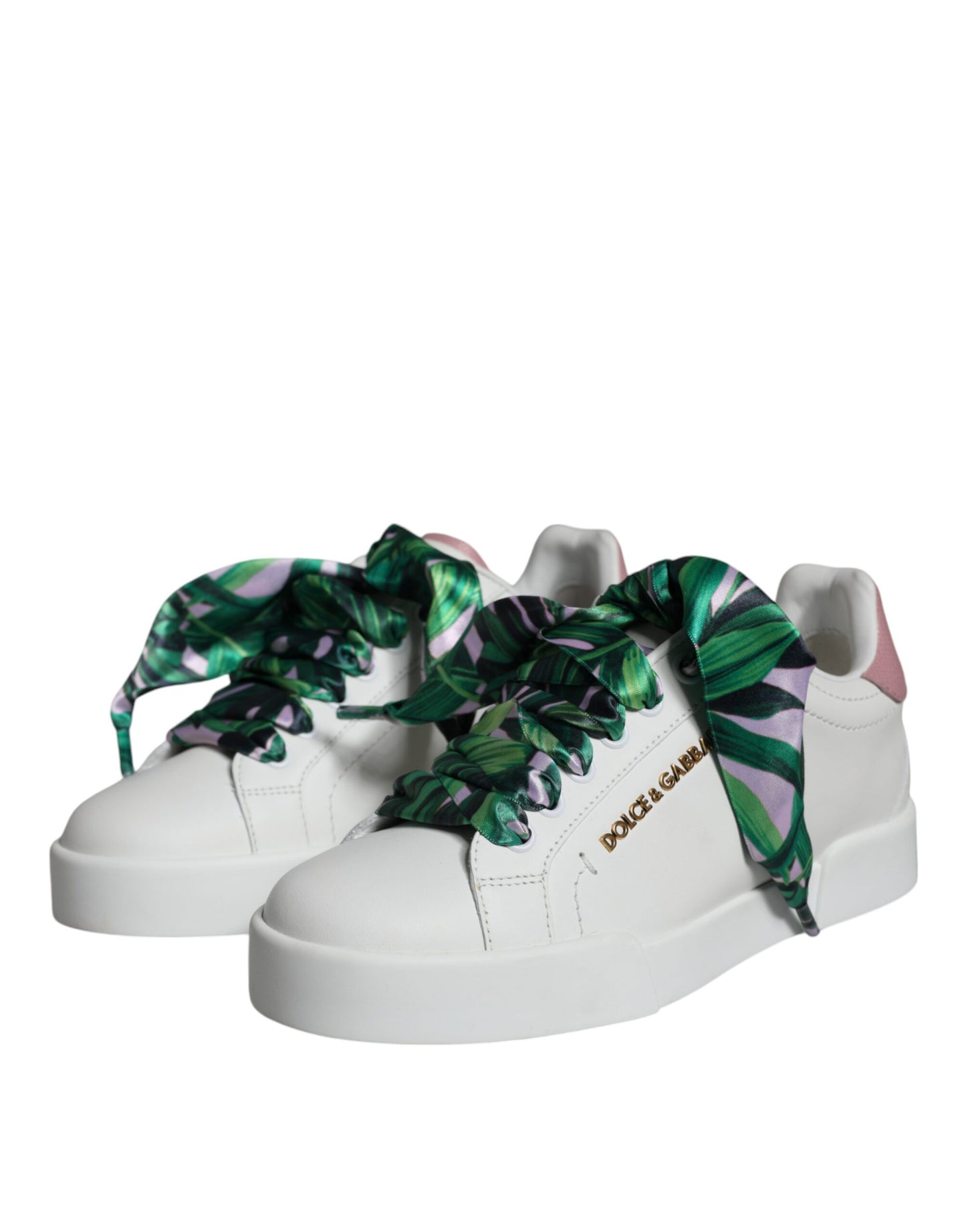 Dolce &amp; Gabbana White Leather Portofino Low Top Sneakers Shoes