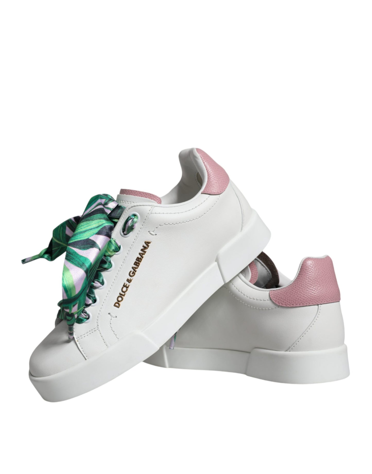 Dolce &amp; Gabbana White Leather Portofino Low Top Sneakers Shoes