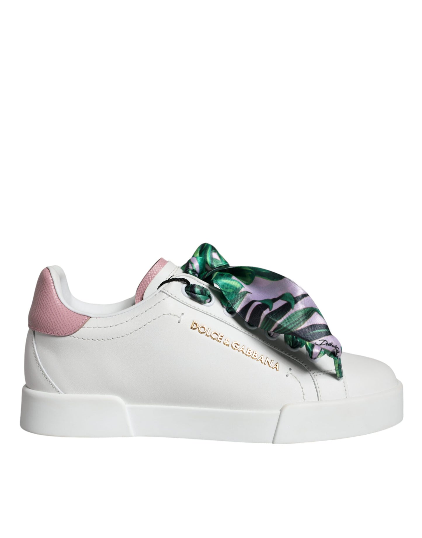 Dolce &amp; Gabbana White Leather Portofino Low Top Sneakers Shoes