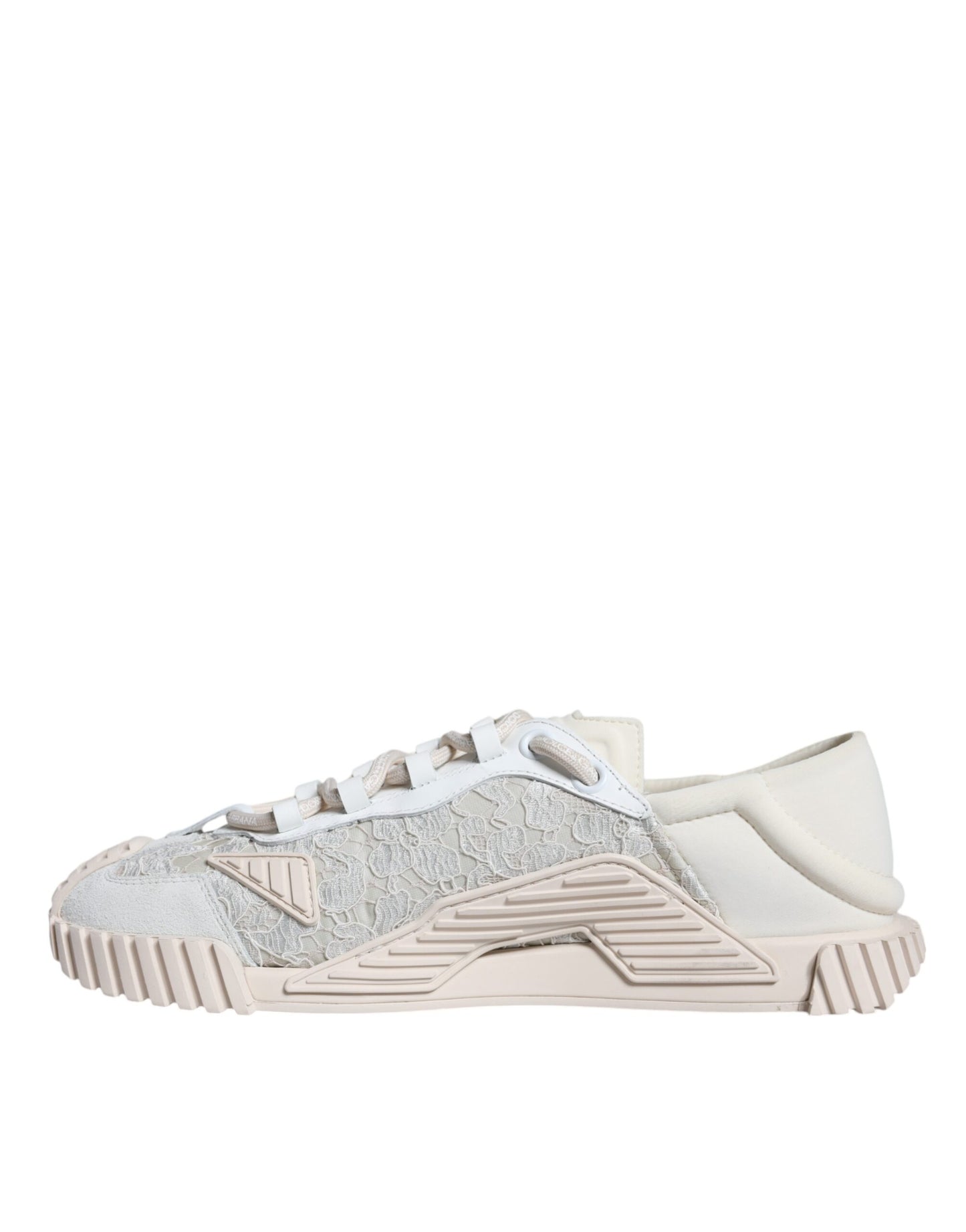 Dolce &amp; Gabbana White Lace NS1 Low Top Sneaker Sports Shoes