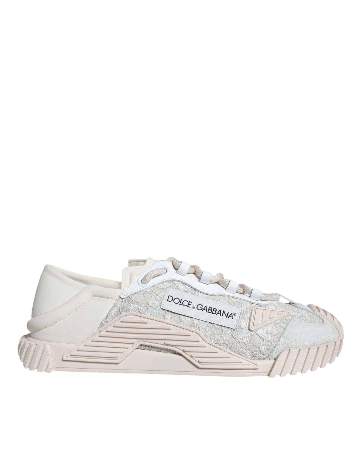 Dolce &amp; Gabbana White Lace NS1 Low Top Sneaker Sports Shoes