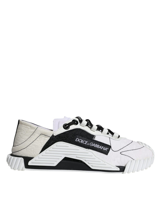 Dolce &amp; Gabbana White Black Low Top NS1 Sneakers Shoes