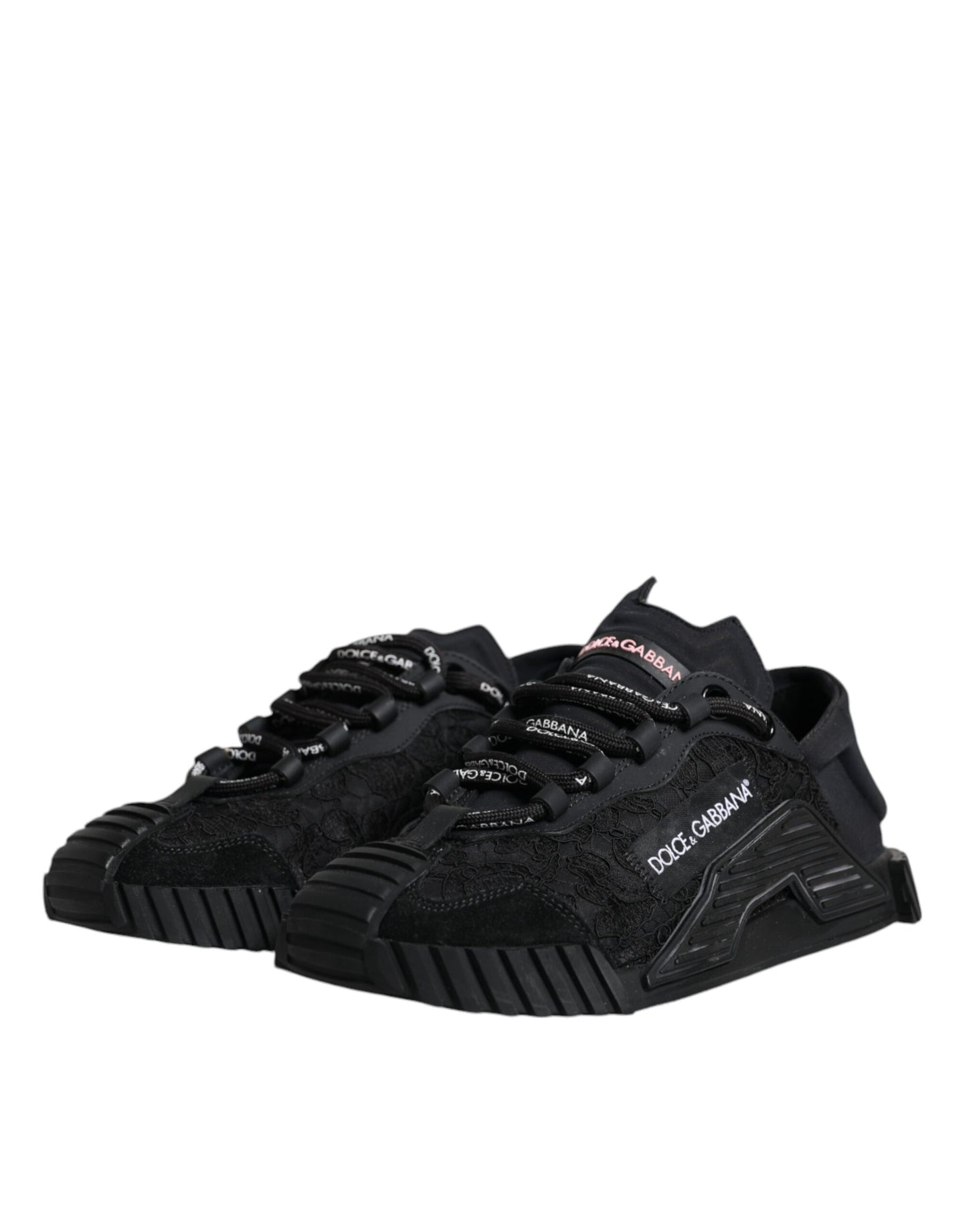 Dolce &amp; Gabbana Black Nylon Low Top NS1 Sneakers Shoes