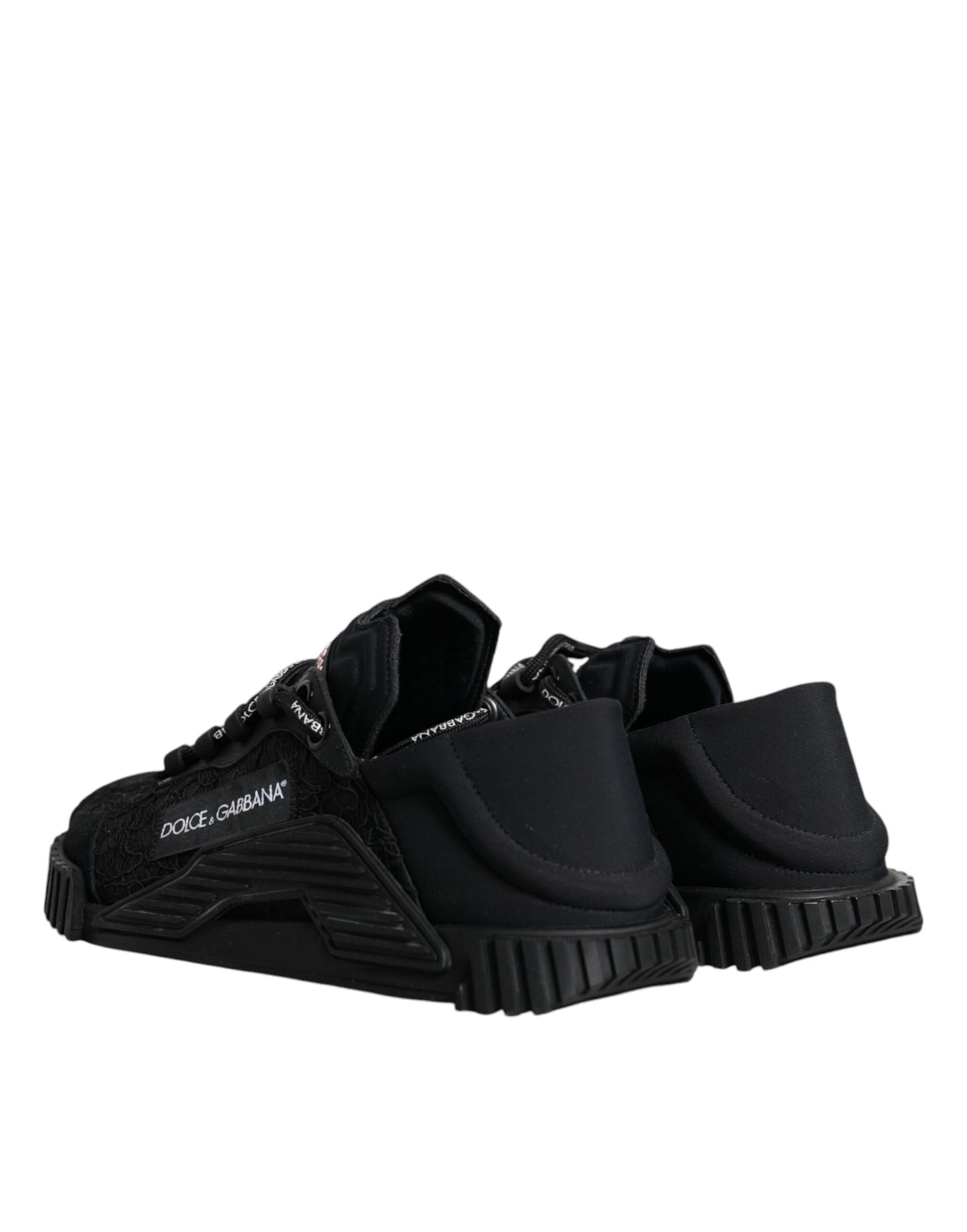 Dolce &amp; Gabbana Black Nylon Low Top NS1 Sneakers Shoes