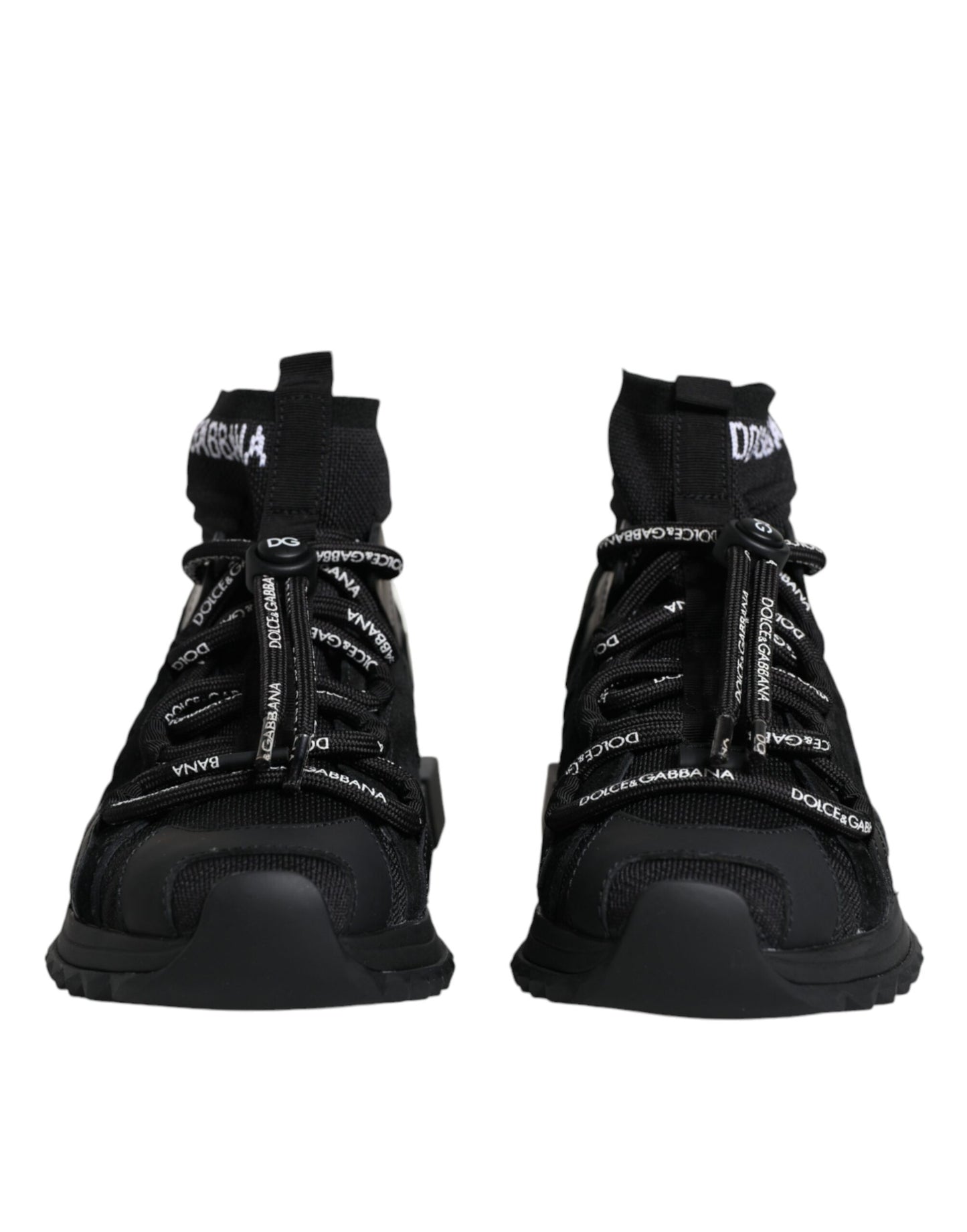 Dolce &amp; Gabbana Black Sorrento Socks Logo Sneakers Shoes