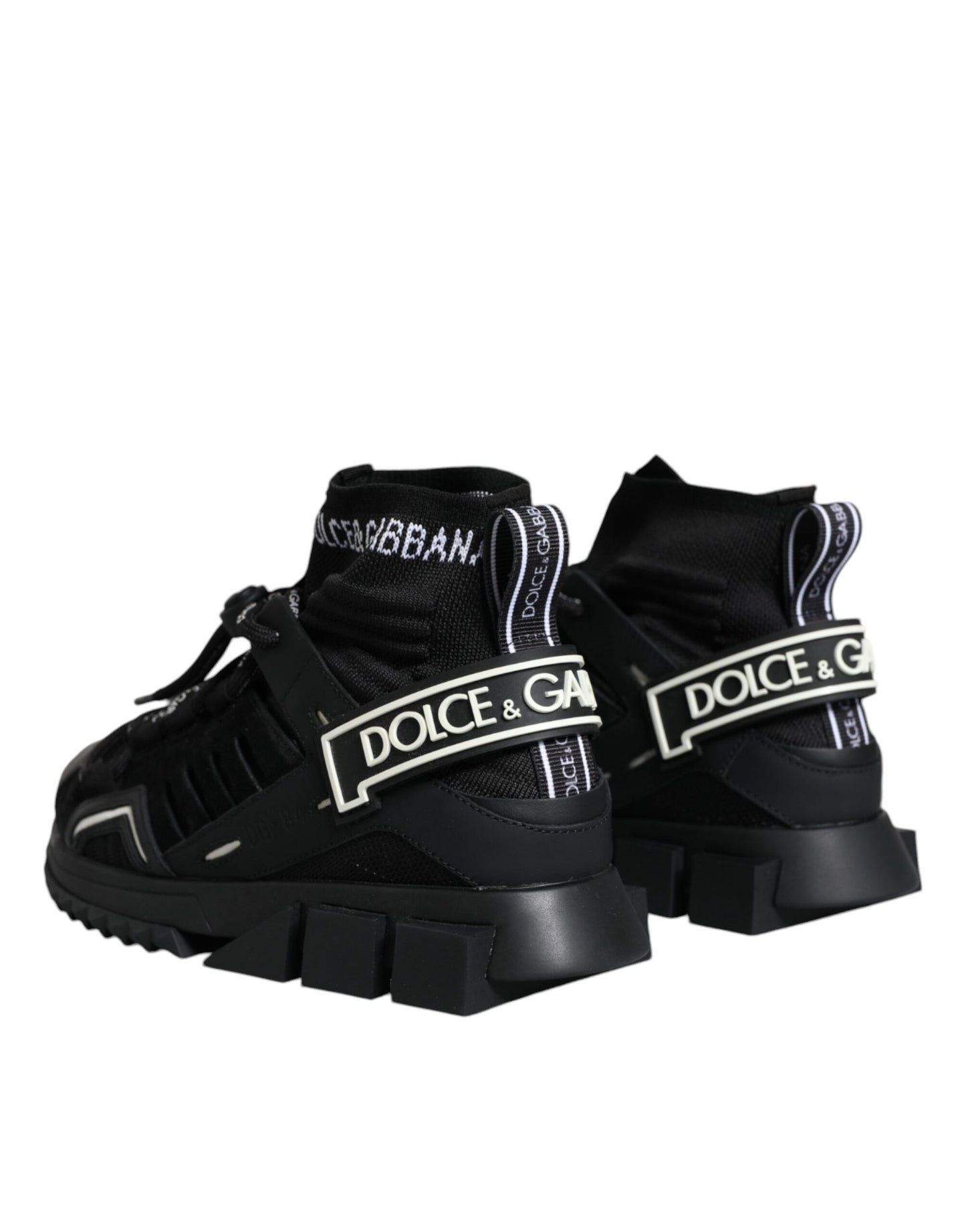 Dolce &amp; Gabbana Black Sorrento Socks Logo Sneakers Shoes