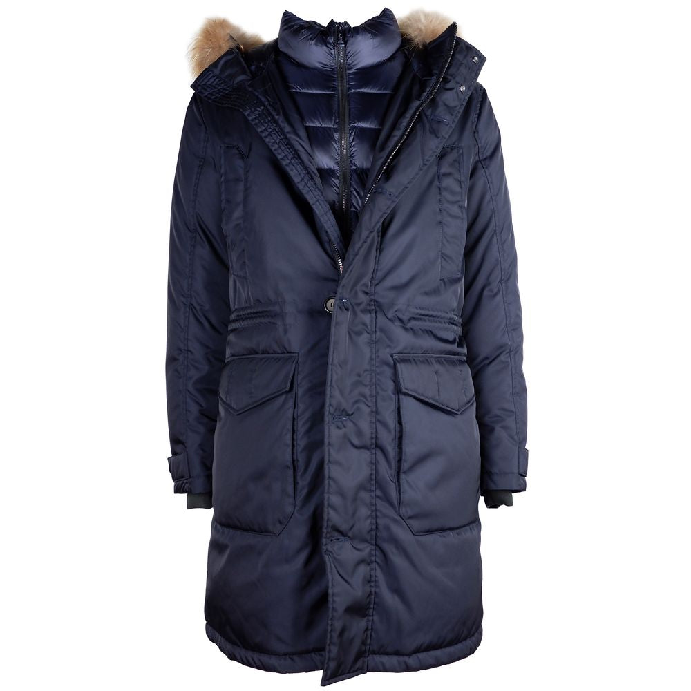 Add Blue Nylon Men Down Jacket