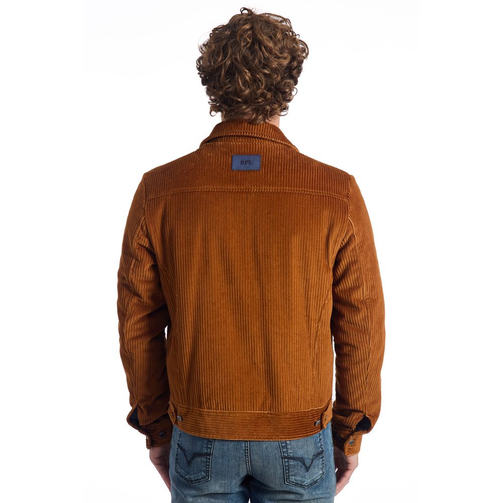 Roberto Pepe Luxury Brown Cotton Men Jacket