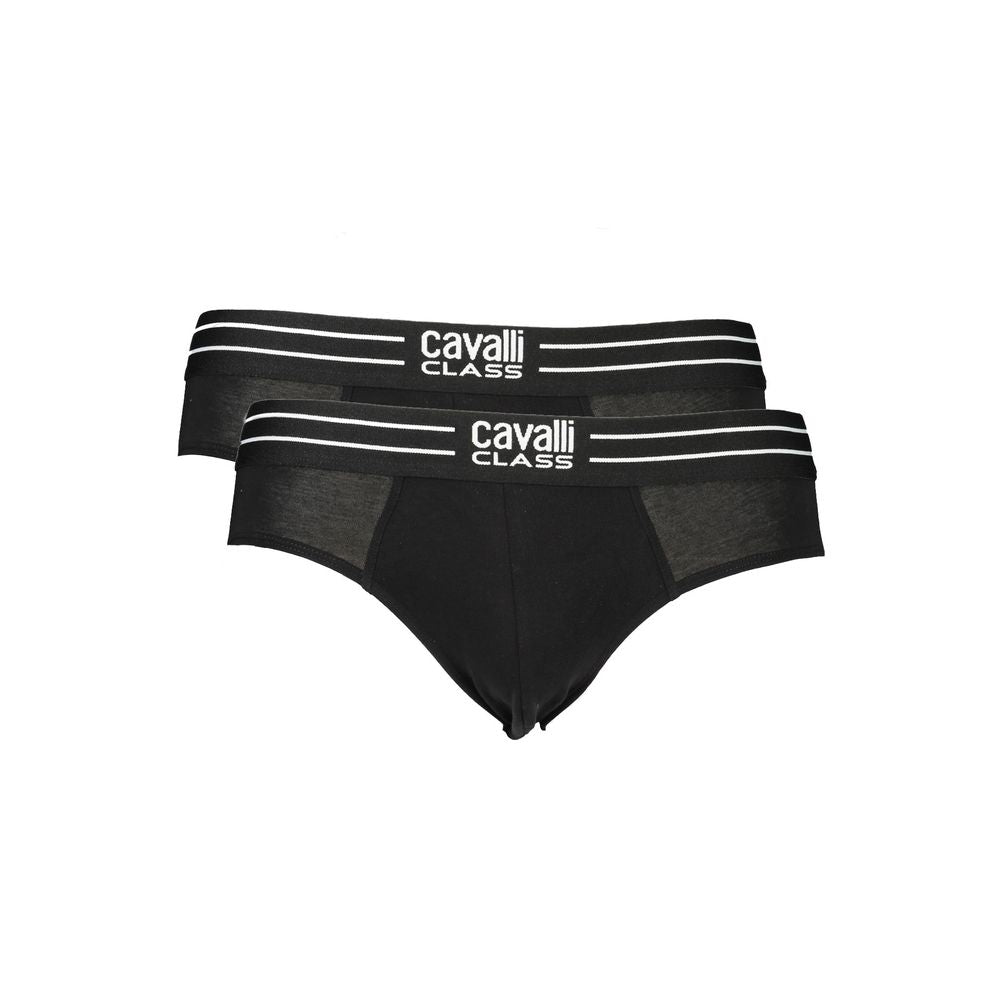 Cavalli Class Black Cotton Men Underwear