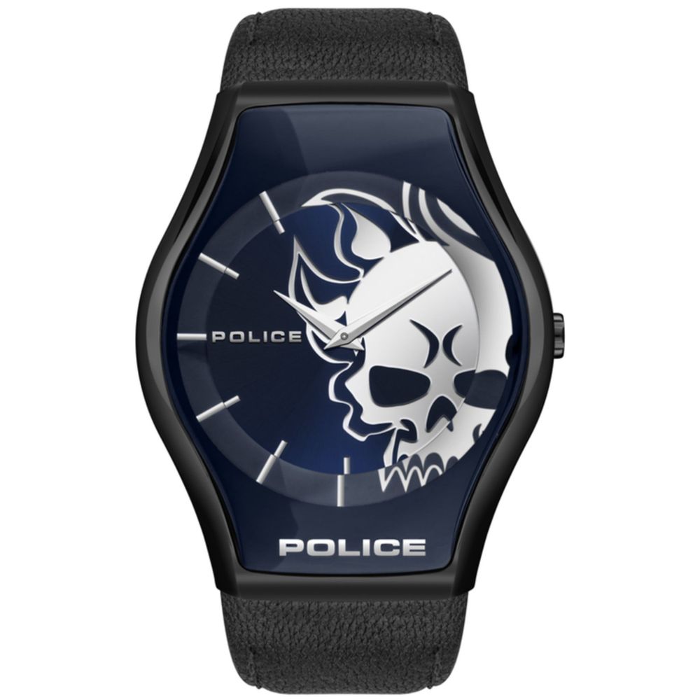 Police Black Leather Watch