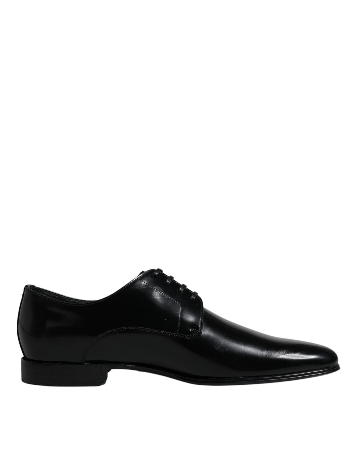 Dolce & Gabbana Black Leather Lace Up Men Derby Formal Shoes