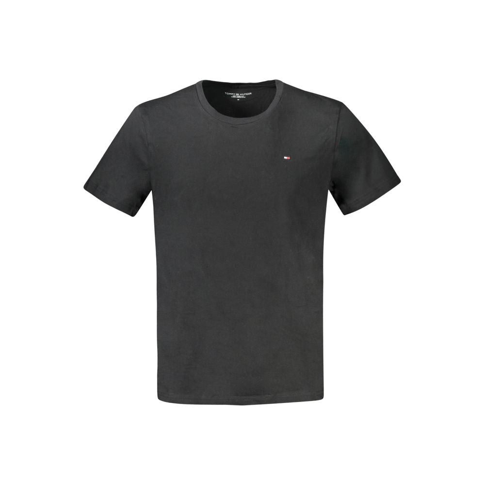 Tommy Hilfiger Black Cotton Men TShirt